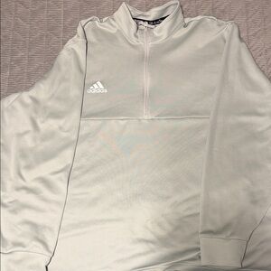 Adidas Light Gray Quarter-Zip Sweatshirt